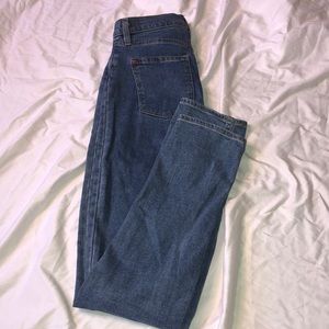 High rise girlfriend jeans